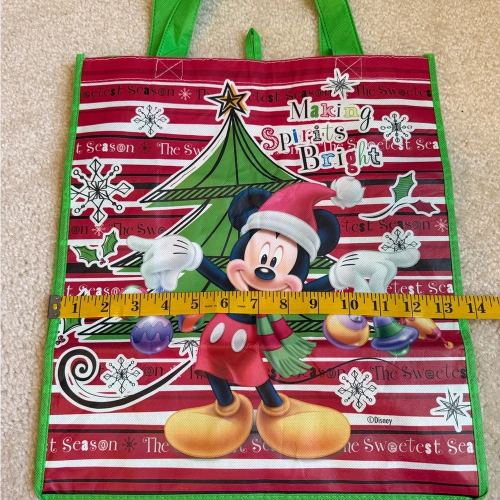 Disney Mickey Mouse Festive Gift Bag - Red and Green